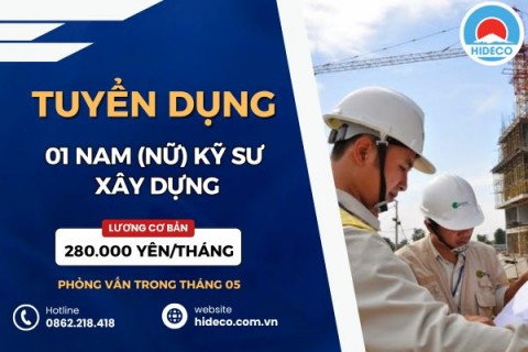 HD5383 TUYỂN 1 NAM (NỮ) KỸ SƯ NGÀNH XÂY DỰNG
