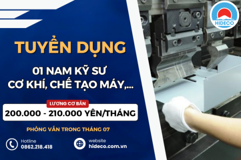 HD5433 TUYỂN 1 NAM KỸ SƯ CƠ KHÍ, CHẾ TẠO MÁY,...