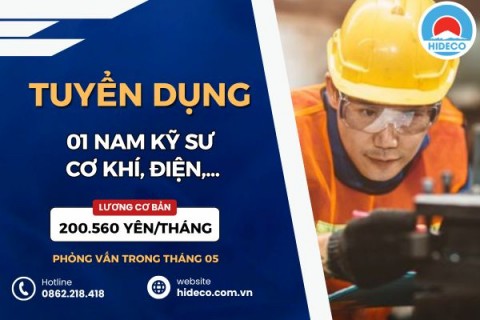 HD5384 TUYỂN 1 NAM KỸ SƯ NGÀNH CƠ KHÍ, ĐIỆN,...