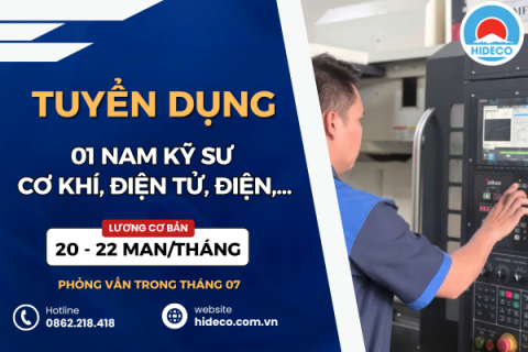 HD5432 TUYỂN 1 NAM KỸ SƯ CƠ KHÍ, ĐIỆN TỬ, ĐIỆN,...