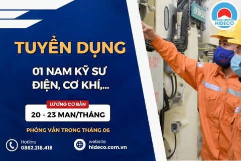 HD5416 TUYỂN 1 NAM KỸ SƯ ĐIỆN, CƠ KHÍ, TỰ ĐỘNG HÓA,...