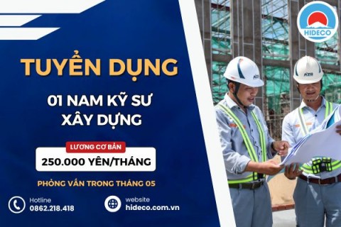 HD5388 TUYỂN 1 NAM KỸ SƯ NGÀNH XÂY DỰNG