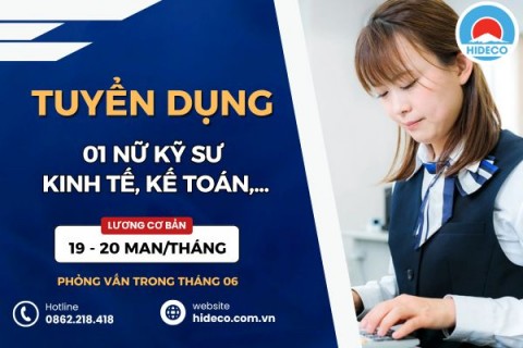 HD5397 TUYỂN 1 NỮ KỸ SƯ KINH TẾ, KẾ TOÁN, QTKD,...