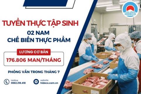 H1586 TUYỂN 2 NAM TTS CHẾ BIẾN THỰC PHẨM
