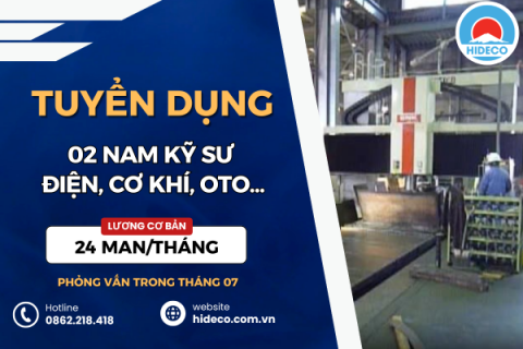 HD5441 TUYỂN 2 NAM KỸ SƯ ĐIỆN, CƠ KHÍ, OTO,...