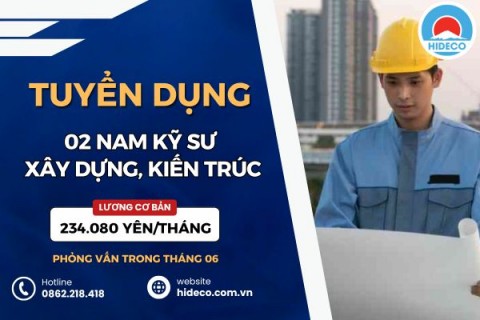 HD5410 TUYỂN 2 NAM KỸ SƯ XÂY DỰNG, KIẾN TRÚC
