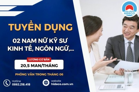 HD5418 TUYỂN 2 NAM NỮ KỸ SƯ KINH TẾ, NGÔN NGỮ,...