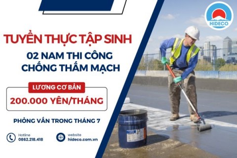 H1539 TUYỂN 2 NAM TTS THI CÔNG CHỐNG THẤM MẠCH