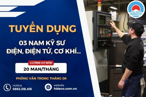 HD5423 TUYỂN 3 NAM KỸ SƯ ĐIỆN, ĐIỆN TỬ, CƠ KHÍ,...