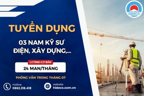 HD5425 TUYỂN 3 NAM KỸ SƯ ĐIỆN, XÂY DỰNG