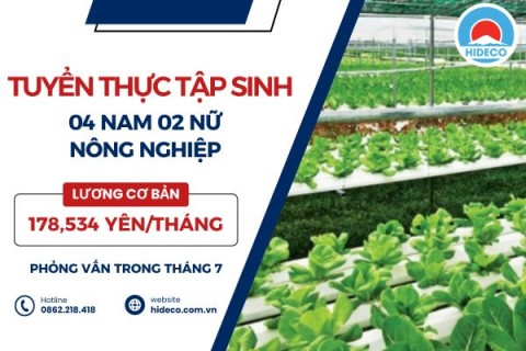 H1590 TUYỂN 4 NAM 2 NỮ TTS NÔNG NGHIỆP