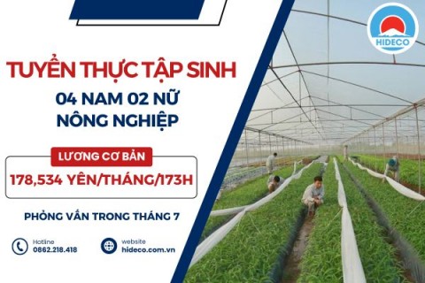 H1599 TUYỂN 4 NAM 2 NỮ TTS NÔNG NGHIỆP
