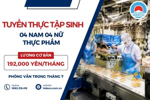 H1586 TUYỂN 4 NAM 4 NỮ TTS THỰC PHẨM