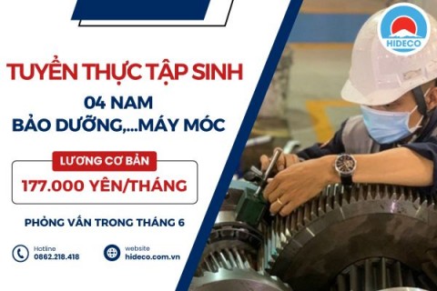 H1531 TUYỂN 4 NAM TTS BẢO DƯỠNG, SỬA CHỮA,...MÁY MÓC CƠ KHÍ