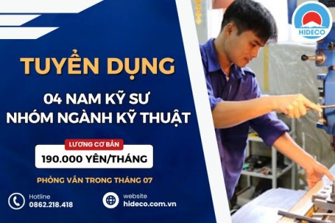 HD5428 TUYỂN 4 NAM KỸ SƯ NHÓM NGÀNH KỸ THUẬT