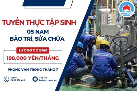 H1580 TUYỂN 5 NAM TTS BẢO TRÌ, SỬA CHỮA MÁY MÓC