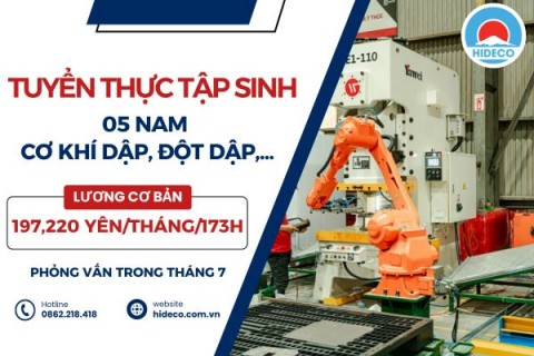 H1598 TUYỂN 5 NAM TTS CƠ KHÍ DẬP, ĐỘT DẬP,...
