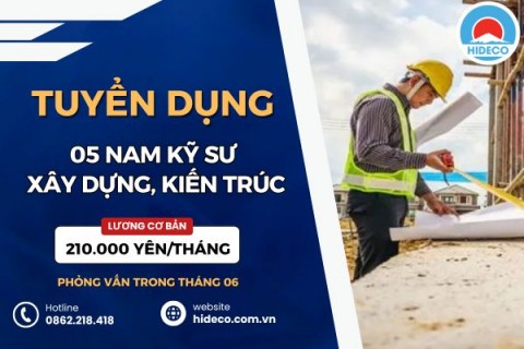 HD5389 TUYỂN 5 NAM KỸ SƯ NGÀNH XÂY DỰNG, KIẾN TRÚC