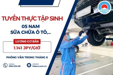 H1533 TUYỂN 5 NAM TTS SỮA CHỬA Ô TÔ, LÀM THÂN VỎ, BẢ MA TÍT,...