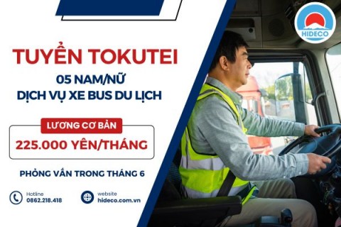 D3695 TUYỂN 5 NAM/NỮ TOKUTEI DỊCH VỤ XE BUS DU LỊCH 