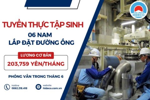 H1567 TUYỂN 6 NAM TTS LẮP ĐẶT ĐƯỜNG ỐNG