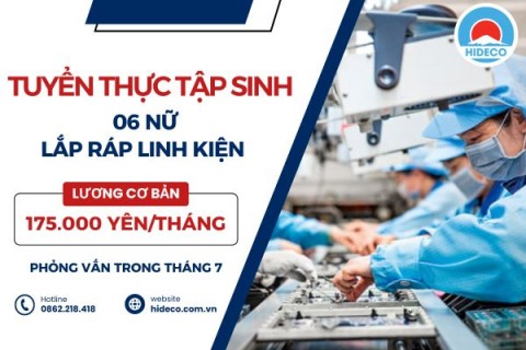 H1588 TUYỂN 6 NỮ TTS LẮP RÁP LINH KIỆN