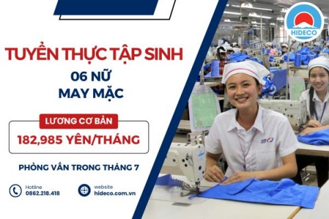 H1606 TUYỂN 6 NỮ TTS MAY MẶC