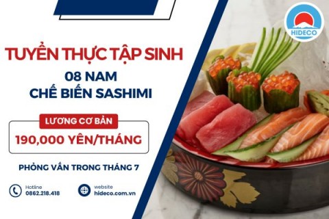 H1593 TUYỂN 8 NAM TTS CHẾ BIẾN SASHIMI