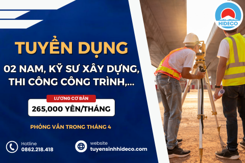 TUYỂN 02 NAM KHỐI NGÀNH XÂY DỰNG, THI CÔNG CÔNG TRÌNH,...