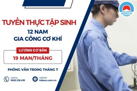 H1596 TUYỂN 12 NAM TTS GIA CÔNG CƠ KHÍ
