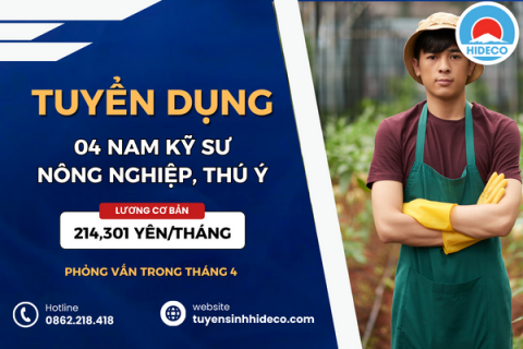 TUYỂN 04 NAM KHỐI NGÀNH NỒNG NGHIỆP, THÚ Y