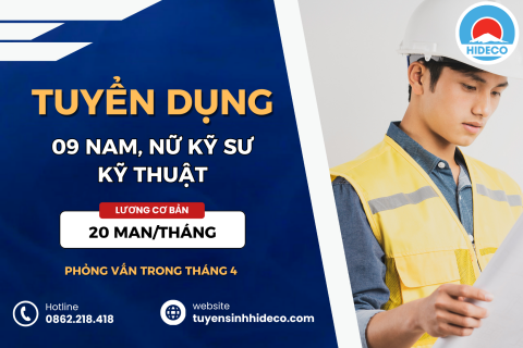 TUYỂN 09 NAM, NỮ KỸ SƯ KỸ THUẬT 