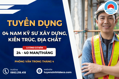 TUYỂN 04 NAM KHỐI NGÀNH XÂY DỰNG, KIẾN TRÚC, ĐỊA CHẤT