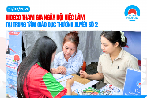 HIDECO VINH DỰ THAM GIA NGÀY HỘI VIỆC LÀM TẠI TRUNG TÂM GDTT SỐ 2