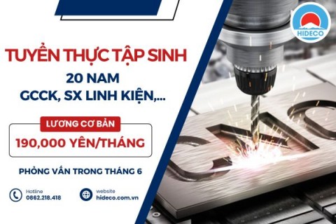H1546 TUYỂN 20 NAM TTS GCCK, SX LINH KIỆN,...