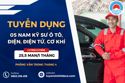 TUYỂN 05 NAM KHỐI NGÀNH CÔNG NGHỆ Ô TÔ, ĐIỆN, ĐIỆN TỬ