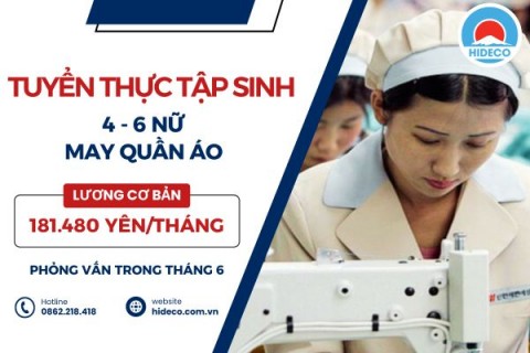 H1560 TUYỂN 4 - 6 NỮ TTS MAY QUẦN ÁO