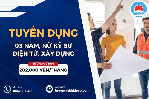 TUYỂN 03 NAM KỸ SƯ ĐIỆN, XÂY DỰNG 