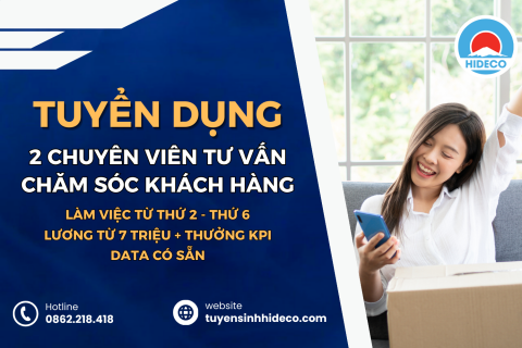 TUYỂN 2 NHÂN VIÊN SALE (CHĂM SÓC KHÁCH HÀNG)