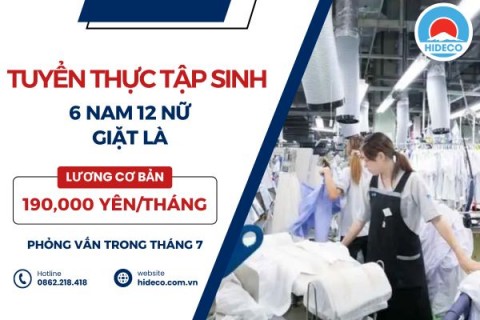 H1559 TUYỂN 6 NAM 12 NỮ TTS GIẶT LÀ