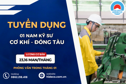 HD5188 TUYỂN 01 NAM KỸ SƯ KỸ THUẬT CƠ KHÍ - ĐÓNG TÀU - MÁY MÓC