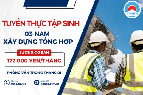 H1368 TUYỂN 03 NAM THỰC TẬP SINH XÂY DỰNG TỔNG HỢP