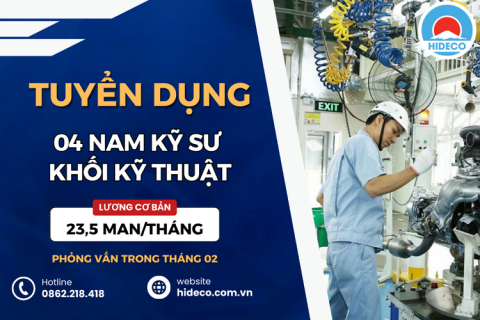 HD5177 TUYỂN 04 NAM KỸ SƯ KHỐI NGÀNH KỸ THUẬT