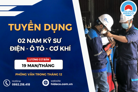 HD5068 TUYỂN 02 NAM KỸ SƯ CƠ KHÍ - ĐIỆN TỬ - Ô TÔ - HÀN