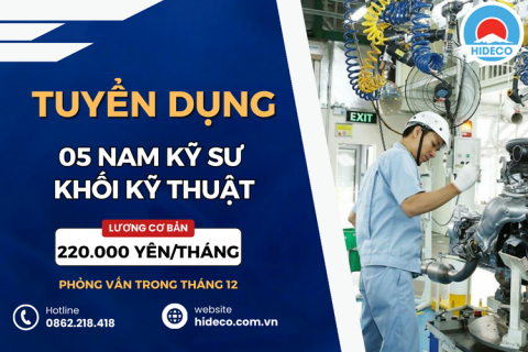 HD5090 TUYỂN 05 NAM KỸ SƯ KHỐI NGÀNH KỸ THUẬT