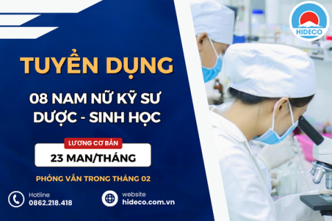 HD5215 TUYỂN 08 NAM NỮ KỸ SƯ THỰC PHẨM - DƯỢC - SINH HỌC