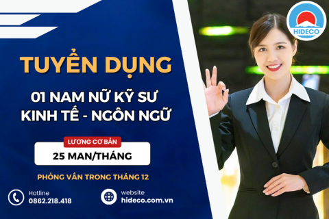 HD5089 TUYỂN 01 NAM NỮ KỸ SƯ KHỐI NGÀNH KINH TẾ - NGÔN NGỮ - IT