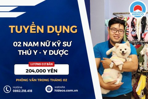 HD5221 TUYỂN 02 NAM NỮ KỸ SƯ THÚ Y - CHĂM SÓC THÚ CƯNG