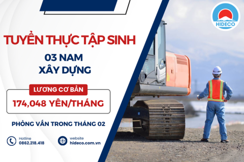 H1378 TUYỂN 03 NAM THỰC TẬP SINH VẬN HÀNH MÁY XÂY DỰNG