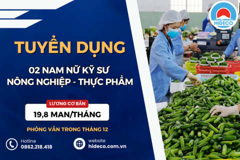 HD5097 TUYỂN 02 NAM NỮ KỸ SƯ NÔNG NGHIỆP - THỰC PHẨM